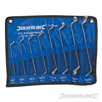 Llaves bi hexagonales acodadas, 8 pzas