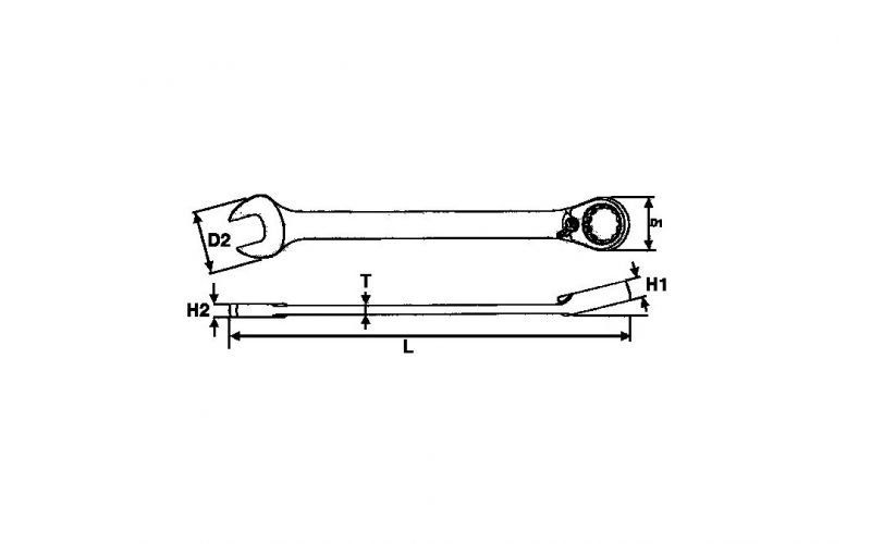LLAVE COMBINADA CON CARRACA REVERSIBLE TENGTOOLS